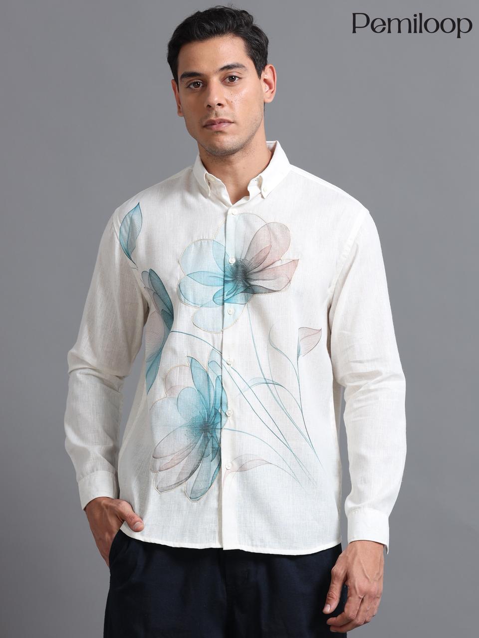 Ivory Botanical Flow Shirt