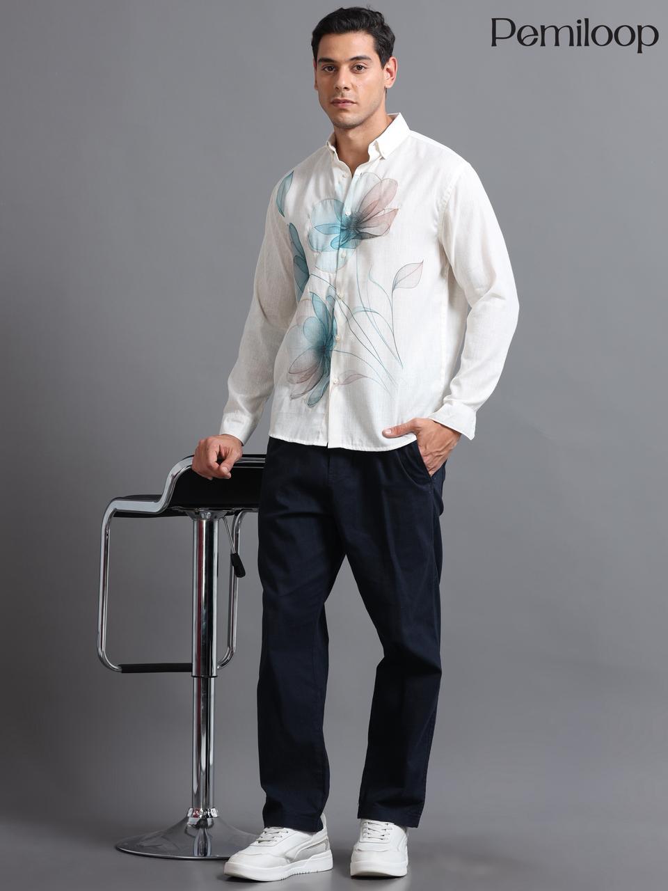Ivory Botanical Flow Shirt - Image 3