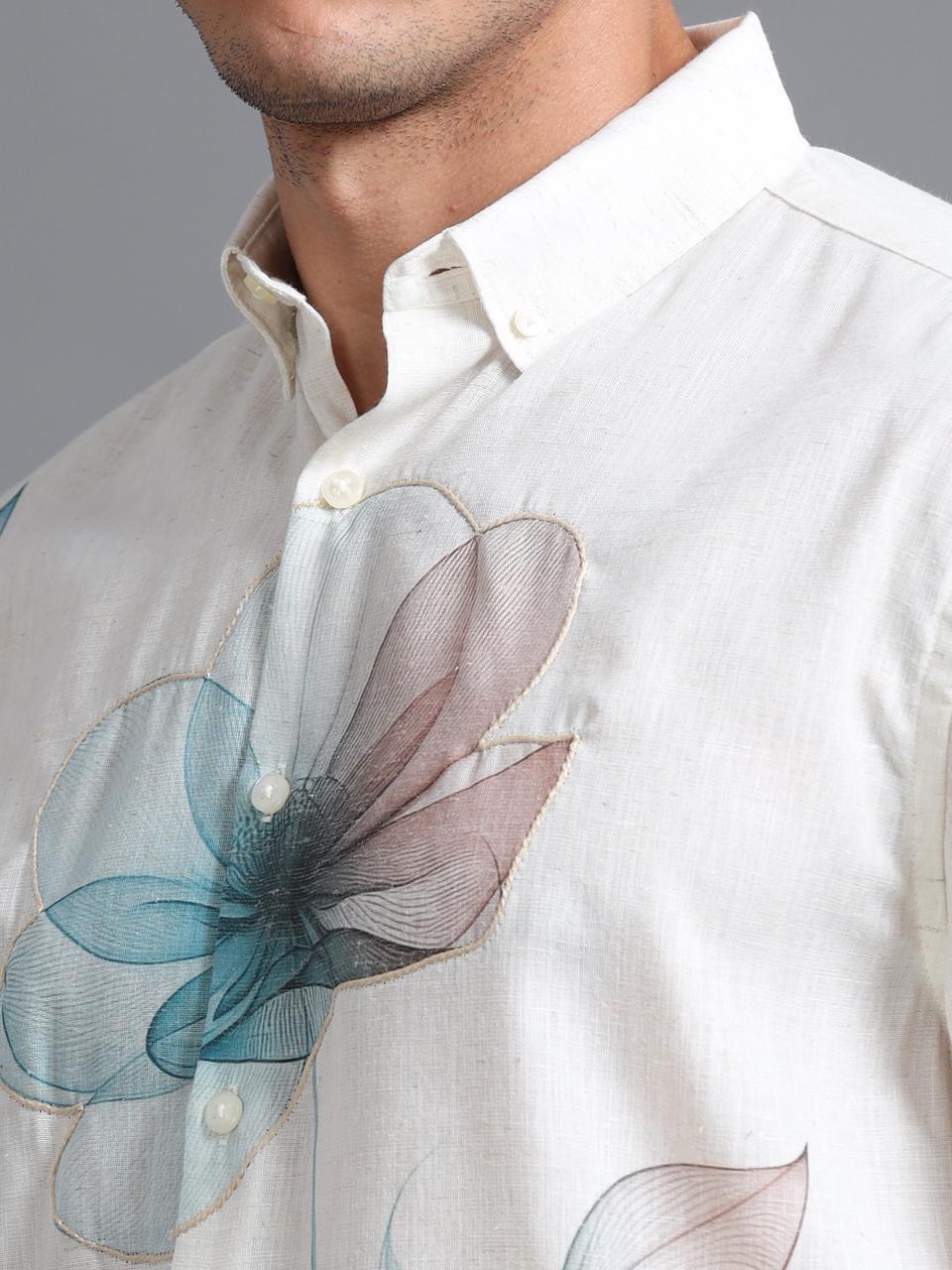 Ivory Botanical Flow Shirt - Image 2